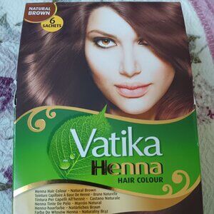 Vatika brand henna natural brown permanent hair dye ammonia free 60g